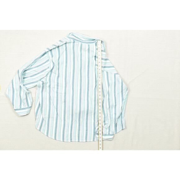 Chico's Tunic Top Blouse Size 4 Women's Button Up Striped - Picture 5 of 8